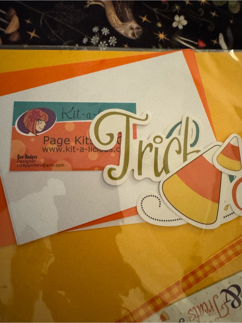 Candy Corn scrapbook Kit in Orange and Yellow - Picture 3 of 4